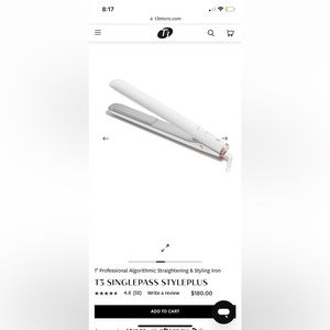 T3 SinglePass StylePlus 1” Algorithmic Straightening and Styling Iron *pink*